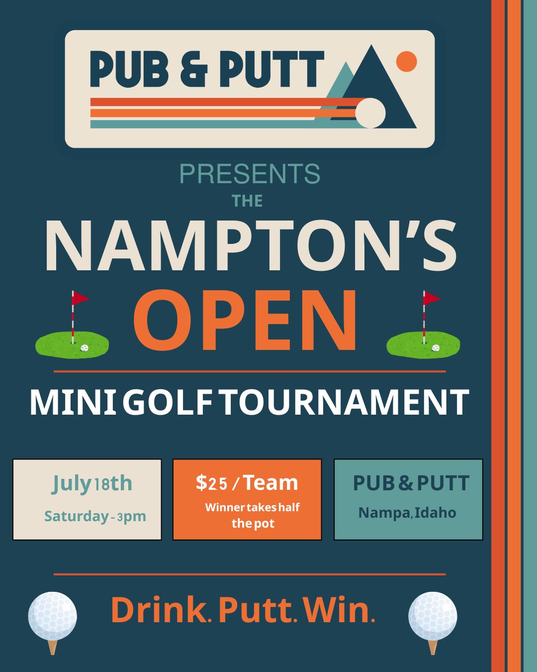 Nampton's Open mini golf tournament flyer