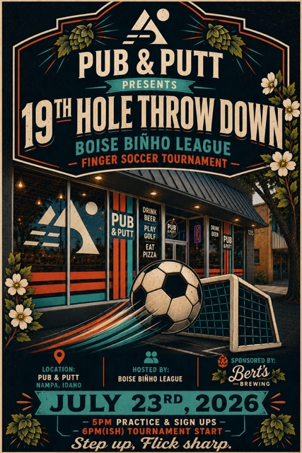 19th Hole Throw Down Boise Biñho League tournament flyer