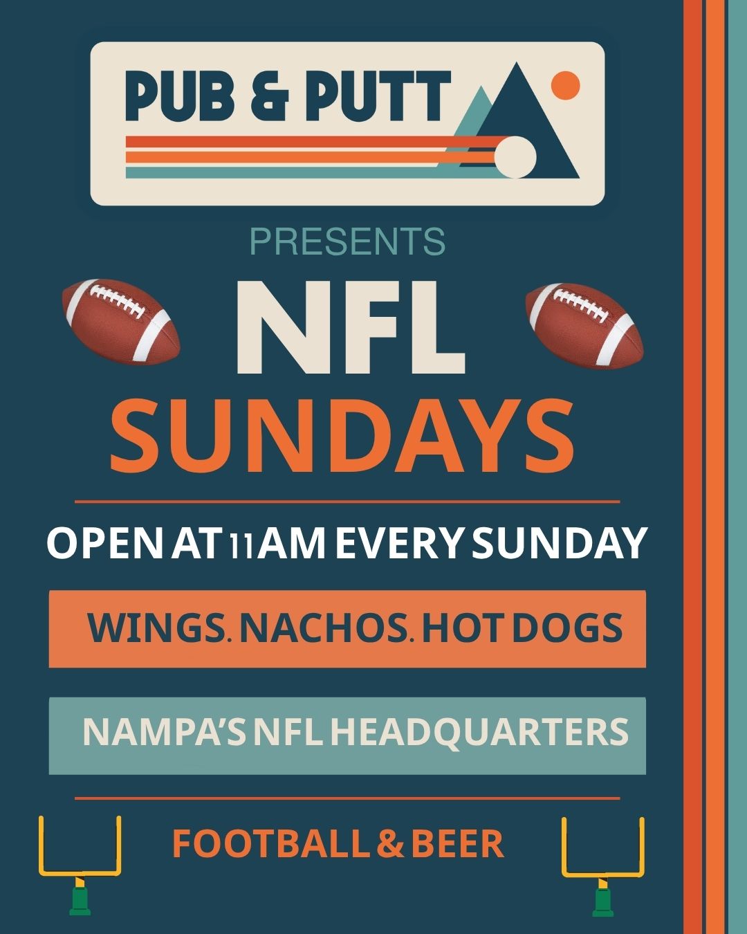 NFL Sundays at Pub & Putt flyer